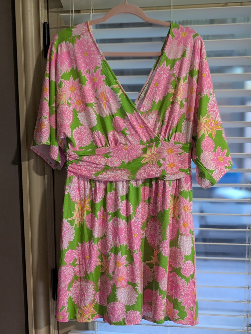 Lilly Pulitzer Pink & Green Floral Wrap Romper